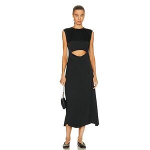 Loulou Studio Copan Cut Out‎ Sleeveless Dress in Black